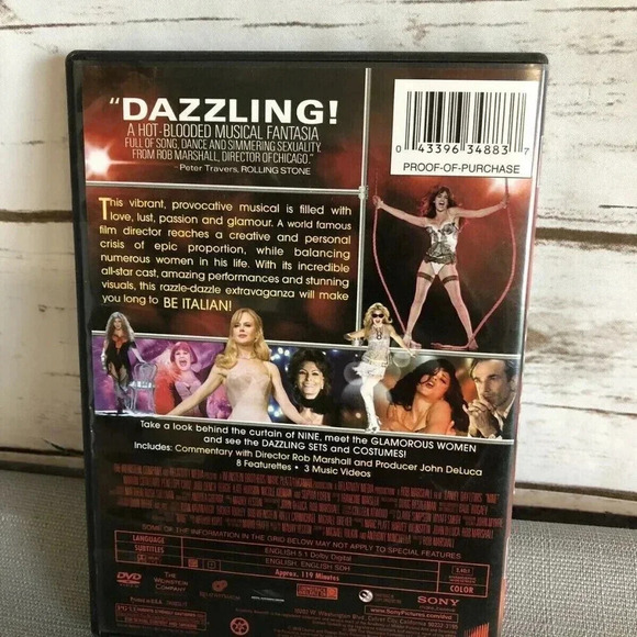 NINE (DVD, 2010) Daniel Day-Lewis, Penelope Cruz, Kate Hudson & more - Picture 2 of 4